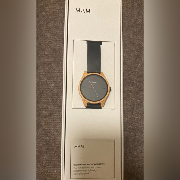 PRICE REDUCED- NEW MAM Wood Watch, Style 615 - Picture 4 of 4